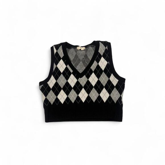 Altard State Argyle Pladded Patterned Sweater Vest Size M Perfect Layering Pice - Picture 4 of 5